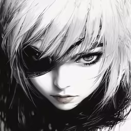 an anime girl with blonde hair and big eyes