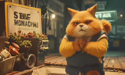 the animated fox is posing with his arms folded