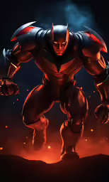 a cartoon superhero is standing in the dark