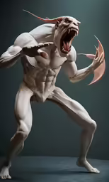 a weird creature that appears to be attacking