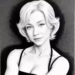 a portrait of a woman, in black and white