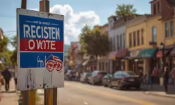 a sign with an election result in french and english