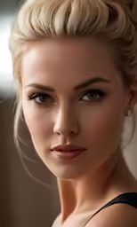 a woman with very beautiful makeup is looking at the camera