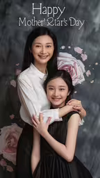 two beautiful women holding each other smiling,two children smiling and hugging each other for a picture