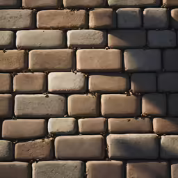 a stone path made of bricks is seen in this image