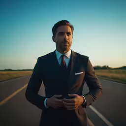 a man in a suit is posing for a picture