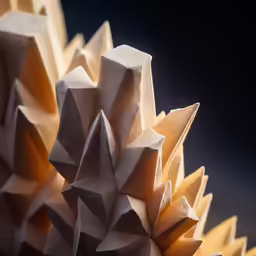 folded wooden objects laying side by side