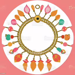 the round chain with colorful leaves has a hook to it