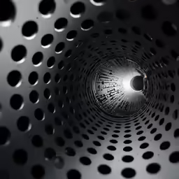a metallic object with holes on the bottom
