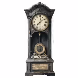 a grandfather clock is sitting on a pedestal