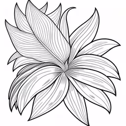 the outline of a flower on a white background,a black and white drawing of leaves
