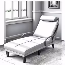 an image of a lounge chair with pillows on it