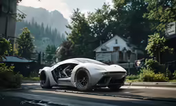 there is a very strange car on the street