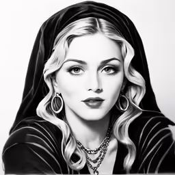a pencil drawing of a woman wearing a hoodie