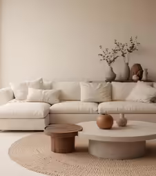 a living room filled with furniture and a rug