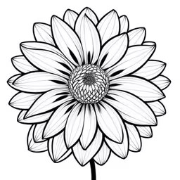 black and white flowers are seen in this drawing,a black and white drawing of a flower