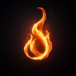 a glowing fire swirl or swirling symbol in the dark