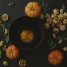 some gourmet food is displayed on a table