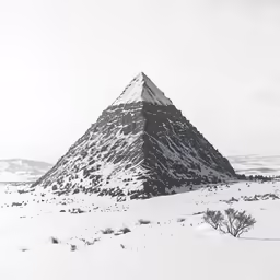a mountain in the snow on a sunny day