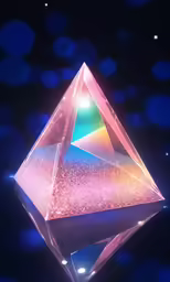 a pink diamond is sitting on a dark surface