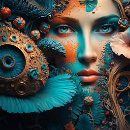 a woman has some things inside her face