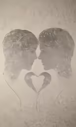 two people are touching in the shape of a heart