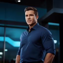 a man is standing with his arms folded