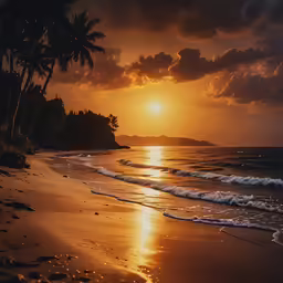an image of a sunset over the ocean