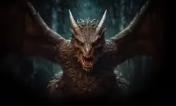 an image of a demonic creature with huge horns