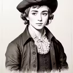 a young woman with a hat on top of her head