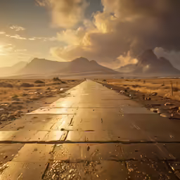 a dirty road that is sitting in the grass