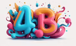3d balloons and bubbles with the number forty