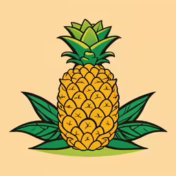 the graphic depicts a pineapple with leafy green leaves