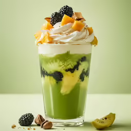 this is a shot of green tea and fruit
