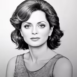 the woman is posing for a black and white portrait