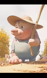 a very cute cartoon character in a cowboy hat