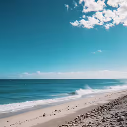 a beach scene with a surf board laying on it