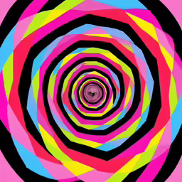 colored circles with black stripes and the center colorful art