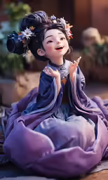 an asian doll with an oriental dress