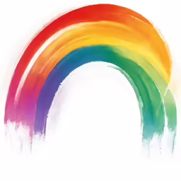the colors of a rainbow painted in watercolor on white paper