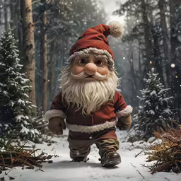 a christmas photograph with the head and legs of a santa