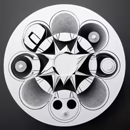 a white round object on a black table