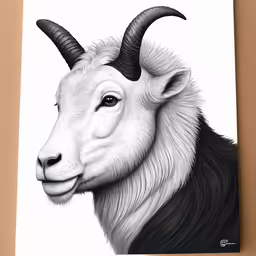 an animal is shown in black and white