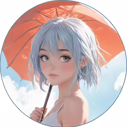 a young woman is shown with an umbrella