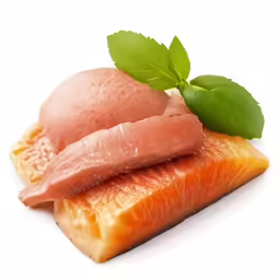 some kind of fish next to a cut up one