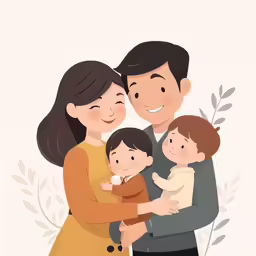 a family portrait is shown with the child and the adult