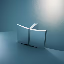a white book with two pages folded open