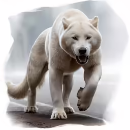 white polar bear on road in open area