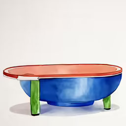 a bowl sitting in front of a white wall