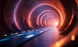 tunnel like structure with long columns at the end